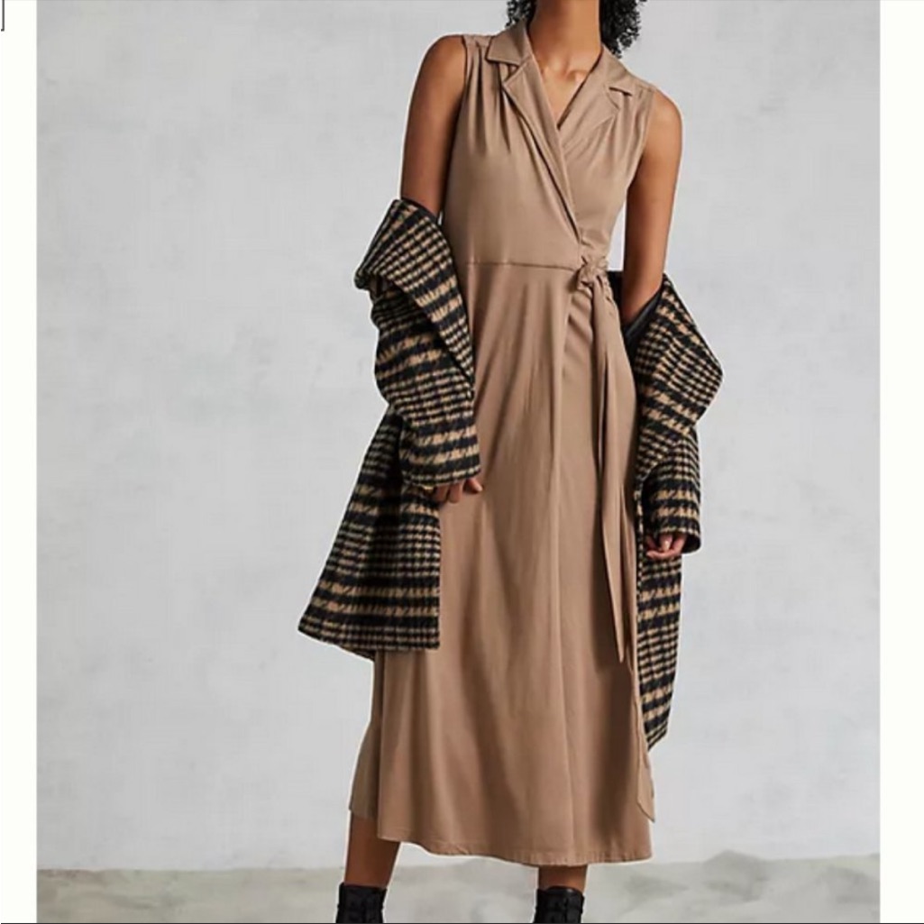 Anthropologie Porridge Wrap Maxi Shirtdress